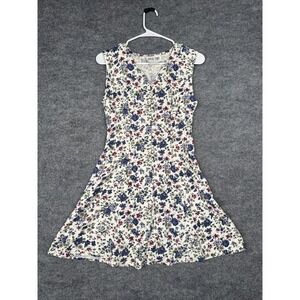 Byer Too! Floral Button Front Dress Womens Size 1 Excellent Vintage 90s